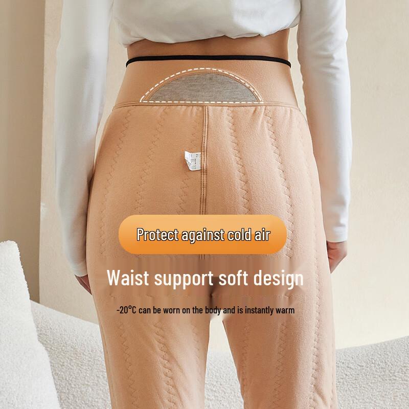 Women's Winter High-Waist Thermal Camel Fleece Leggings