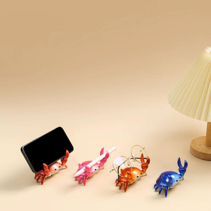 Creative Crab Weightlifting Pen Holder Creative Cute Crab Cellphone Storage Bracket Storage Rack Desktop Ornament