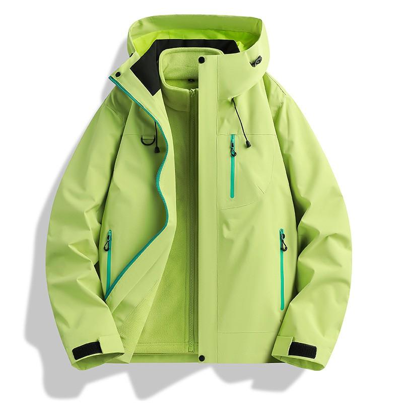 Men Women 3-in-1 Waterproof Windproof Hiking Jacket With Removable Fleece Liner Mountain Trekking Camping Travel