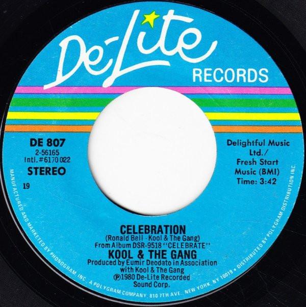 

7inch Record KOOL THE GANG Celebration Morning Star DE807 DeLite Records 1980 US SoulFunk Used