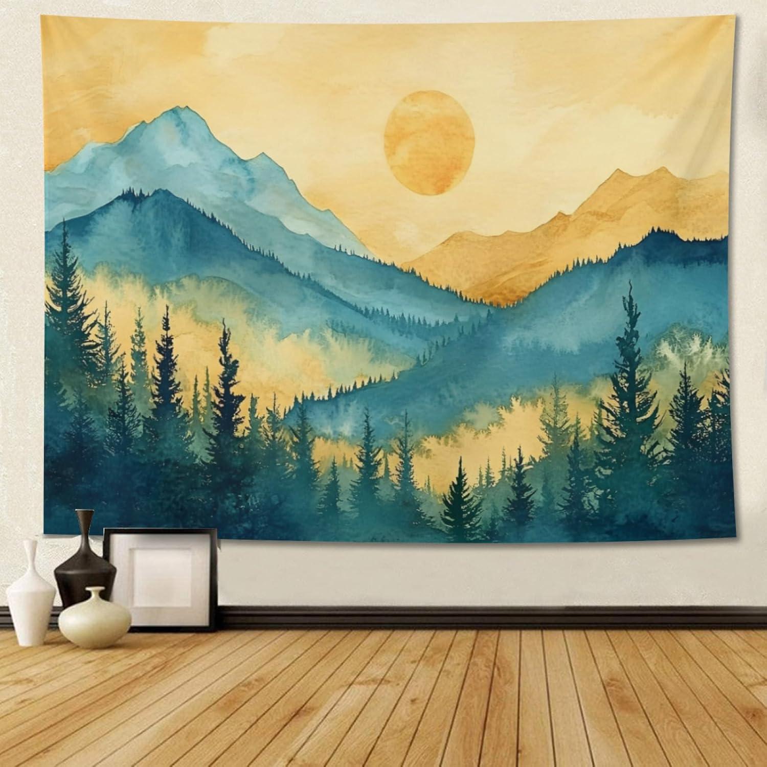 Tapestry Dtiqccn Golden Sunrise Mountains 75x100
