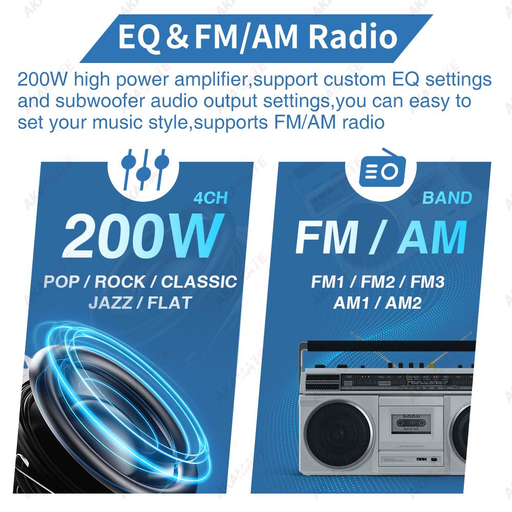 AKAMATE Boat Radio MP3 Marine Media Player FM AM Radio Receiver Waterproof Bluetooth AUX USB Widely for ATV UTV SPA RZR Stereo