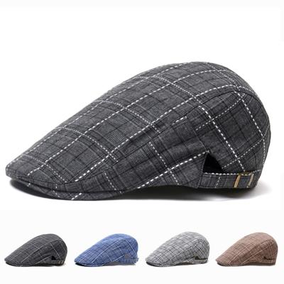 Chapéu Modelos Maré Masculina Boné de Língua de Pato Boné para Frente Xadrez Boné de Beisebol Quebra-sol Boina Chapéu de Sol
