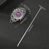 Delicate Floral Hair Stick Crystal Hairpiece with Sparkling Crystal for Evening Wear Photo Props