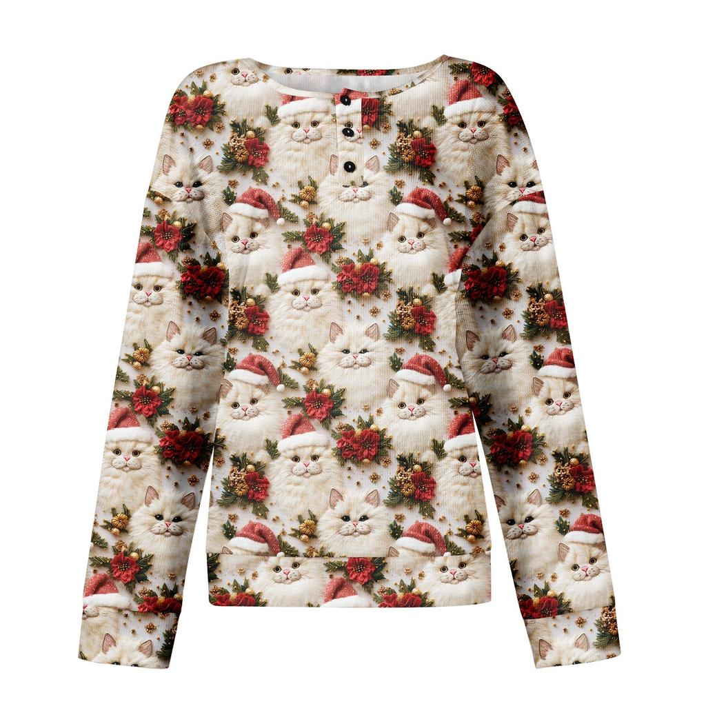 Women's Casual Shirts Long Sleeve Tops Button Up V Neck Loose Knit Fall Favorites For Women