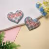 100Pcs Plaid Love Heart Planar Flatback Resin Cabochon Earrings Jewelry Making Accessories DIY Patch Crafts Material