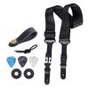 Leather Ends Guitar Strap Replacement Set Vintage Guitar Strap with Picks Guitar Strap Acoustic Folk Guitar Belt Strap