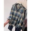 Women's Trendy Plaid Long-Sleeve Shirt Jacket for Autumn/Winter