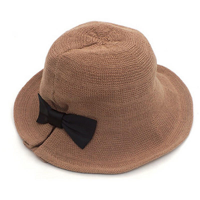 SS Knit Bucket Hat Wire Bucket Hat S917 - Matching Pleated Ribbon black