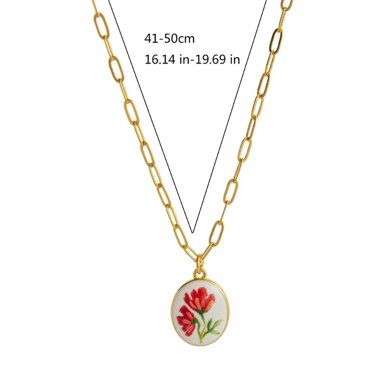 Adjustable Flower Pendant Necklace For Everyday Wear Dainty Handmade Clavicle Chain Fashion Jewelry Gift For Her