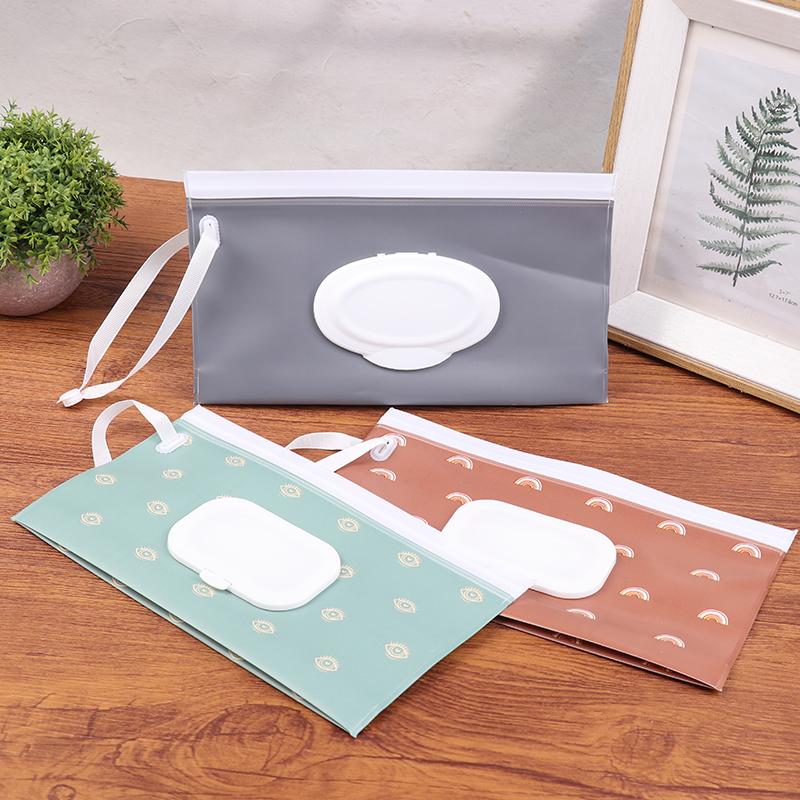 1 st Eva Bärbar Snäpprem Papperslåda Våtservettpåse Vändlock Kosmetikapåse Utomhus Användbar Barnvagnstillbehör