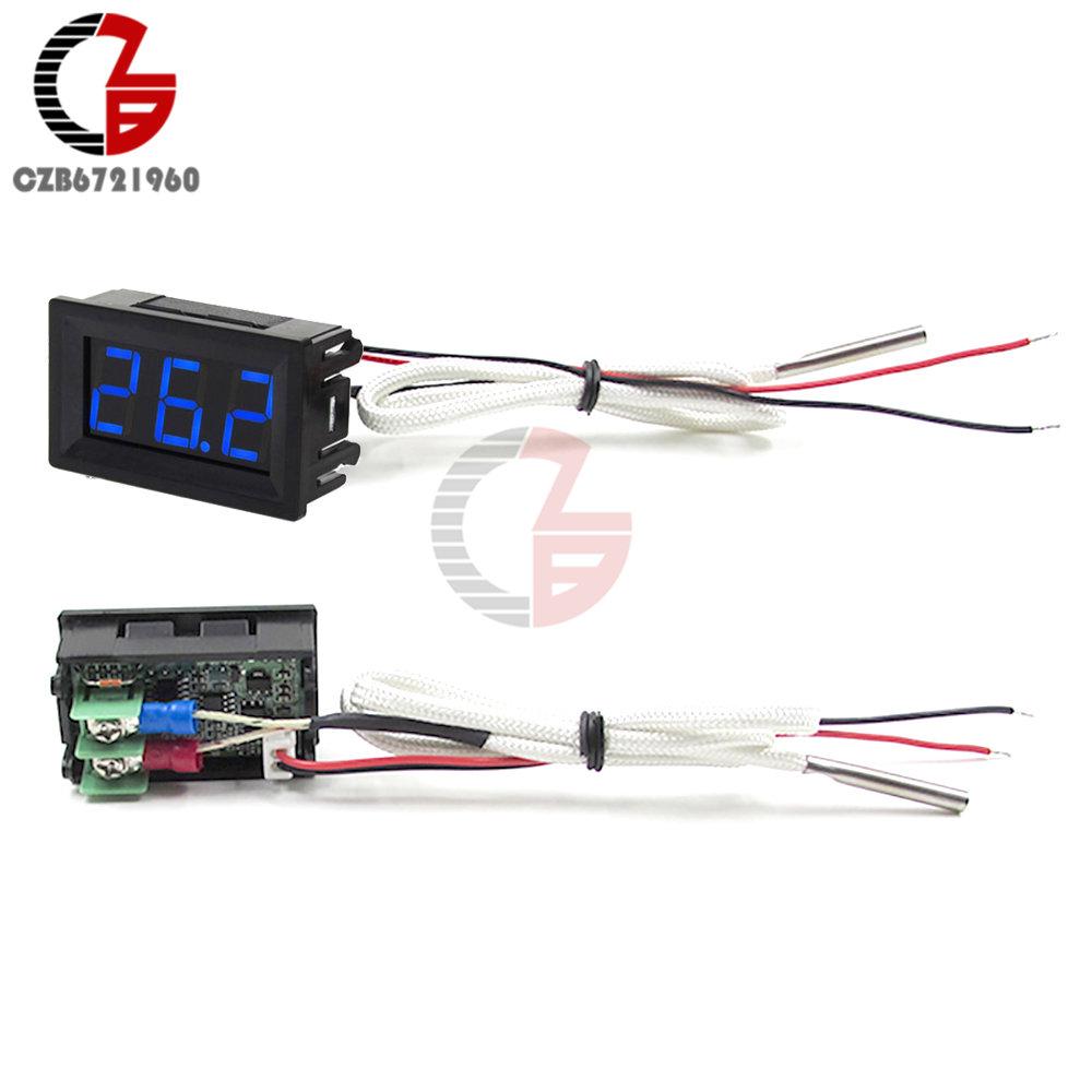 -30~800 Degree LED Digital Thermometer DC 12V Temperature Meter M6 K-Type Thermocouple Pyrometer Thermal Detector Tester Monitor
