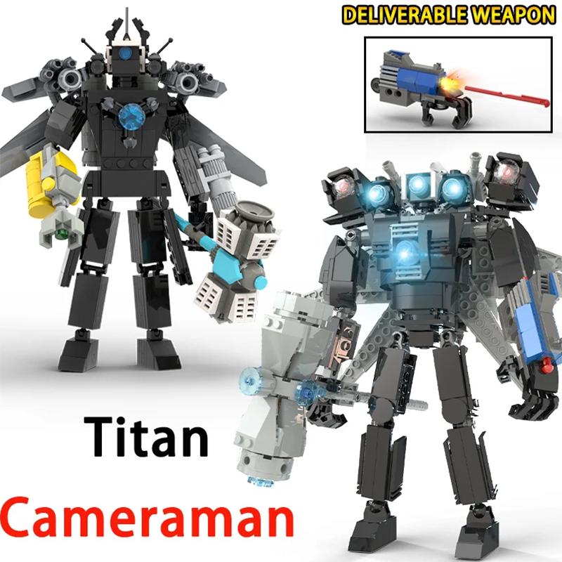 Macht Skibidi Toilet Bausteine Spielzeug Titan Clock Man 2.0 Bohrmann Titan TVMan Kameramann Speakerman für Kinder Jungen Geburtstagsgeschenke
