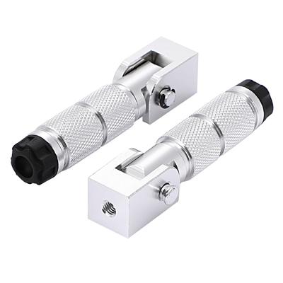 FRANSCHE Tandem Step Foot Peg Universal Motorcycle Motorcycle Folding Foot Rest M8 (Silver)