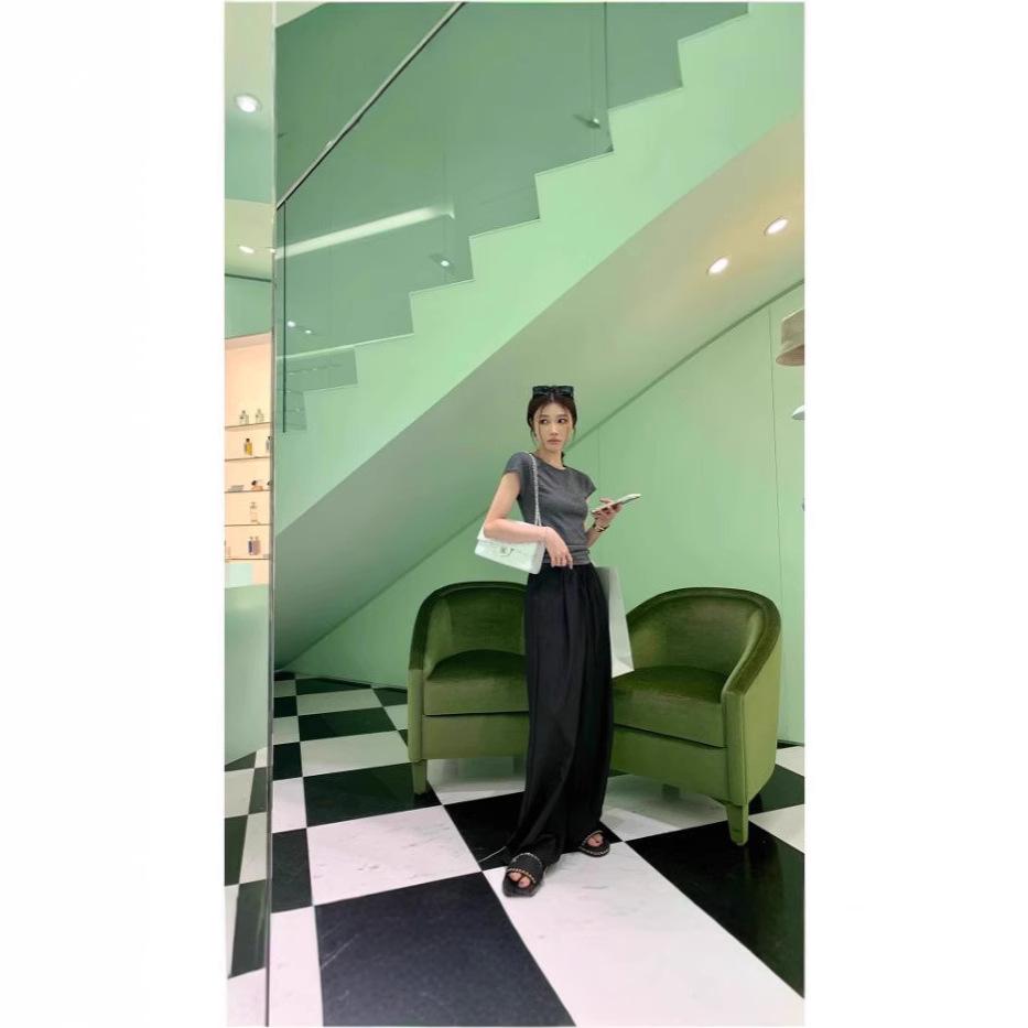 Air Yamamoto Women's High-Waisted Wide-Leg Pants: Stylish, Lightweight, Slimming, Casual Summer Wear 2025