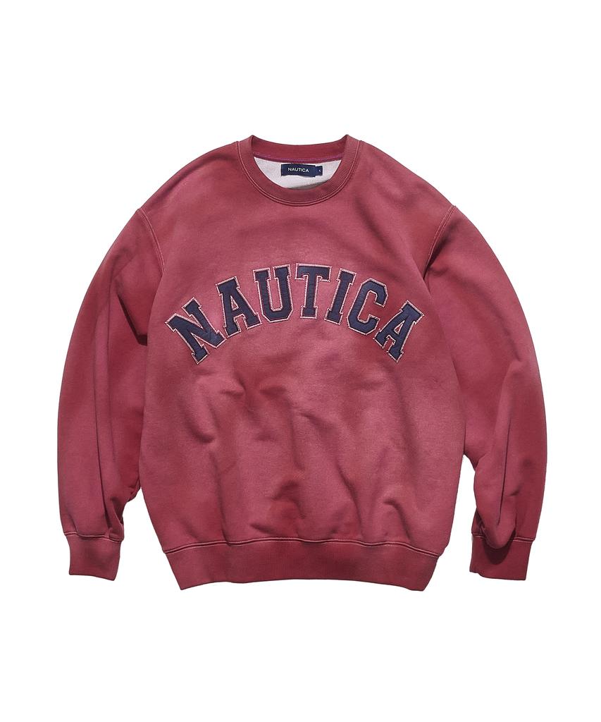 NAUTICA Arch Logo Dyed Sweatshirt (Red) Nsw4645