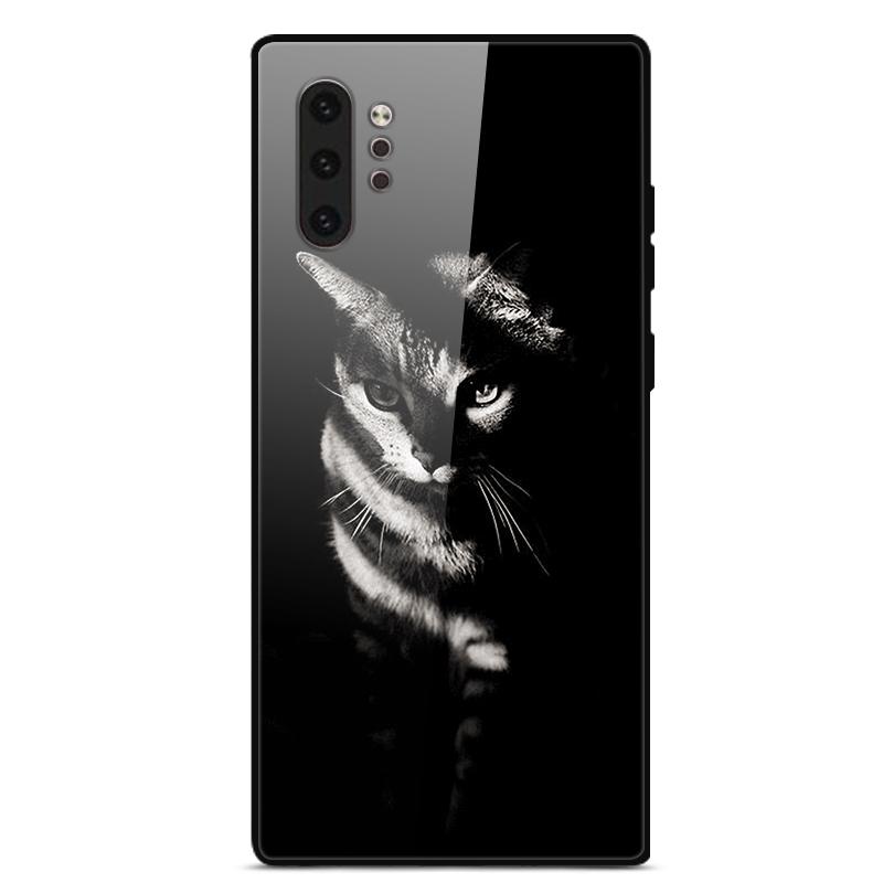 Phone Case For Samsung Galaxy Note 10 Plus Coque Tempered Glass Hard Back Cover For Samsung Note 10 Case Note10+ Funda Bumper