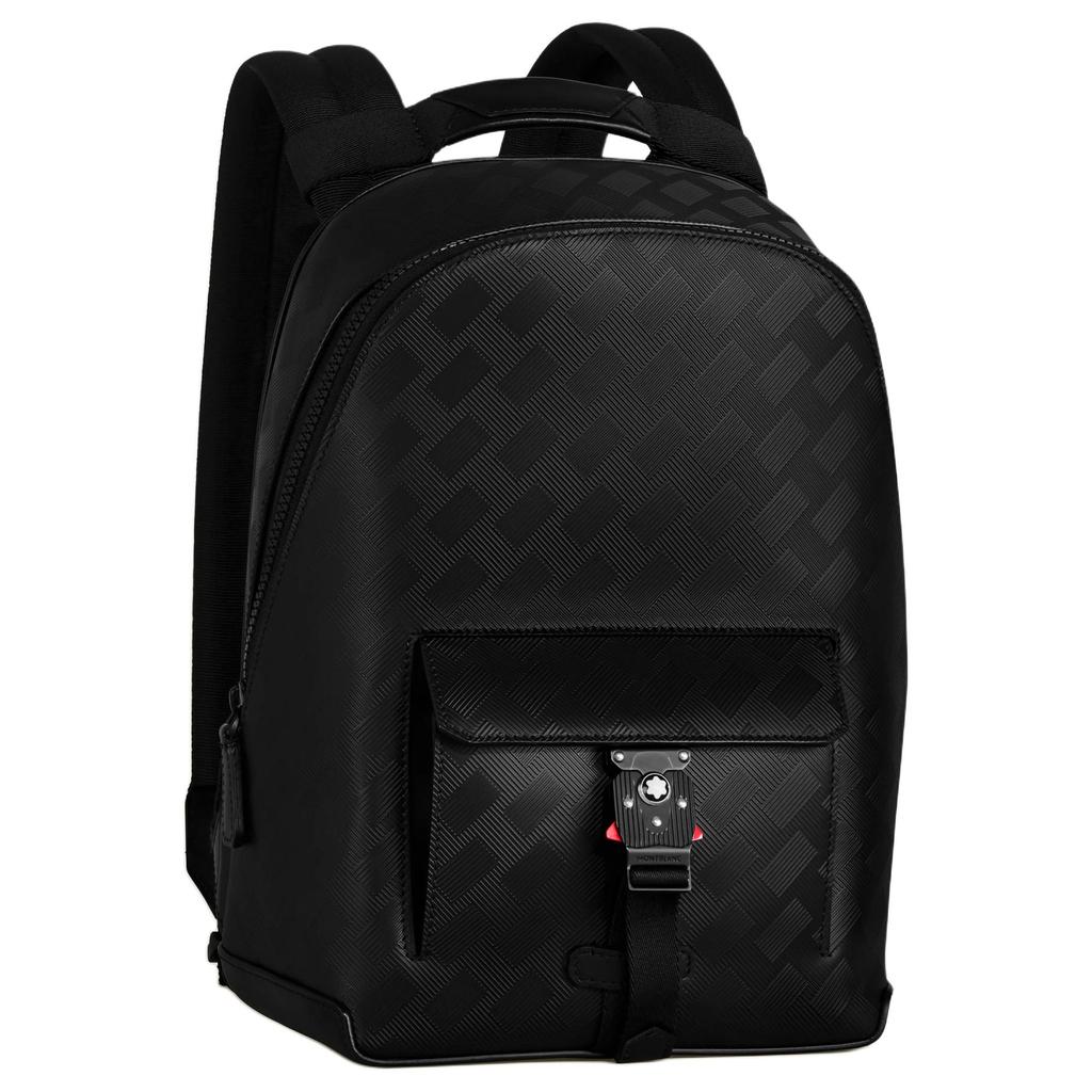 Montblanc Extreme 3.0 Adjustable Shoulder Strap Hexagonal White Star Logo Leather Backpack Men Backpack Black MB198852