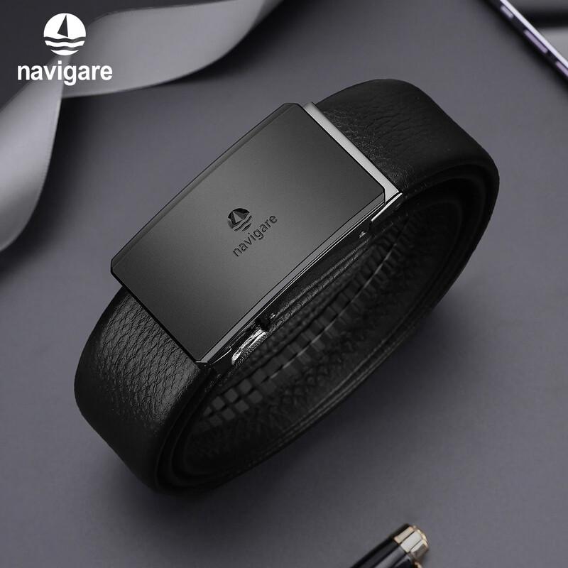 Navigare Men s Full-Grain Leather Automatic Buckle Belt 115cm