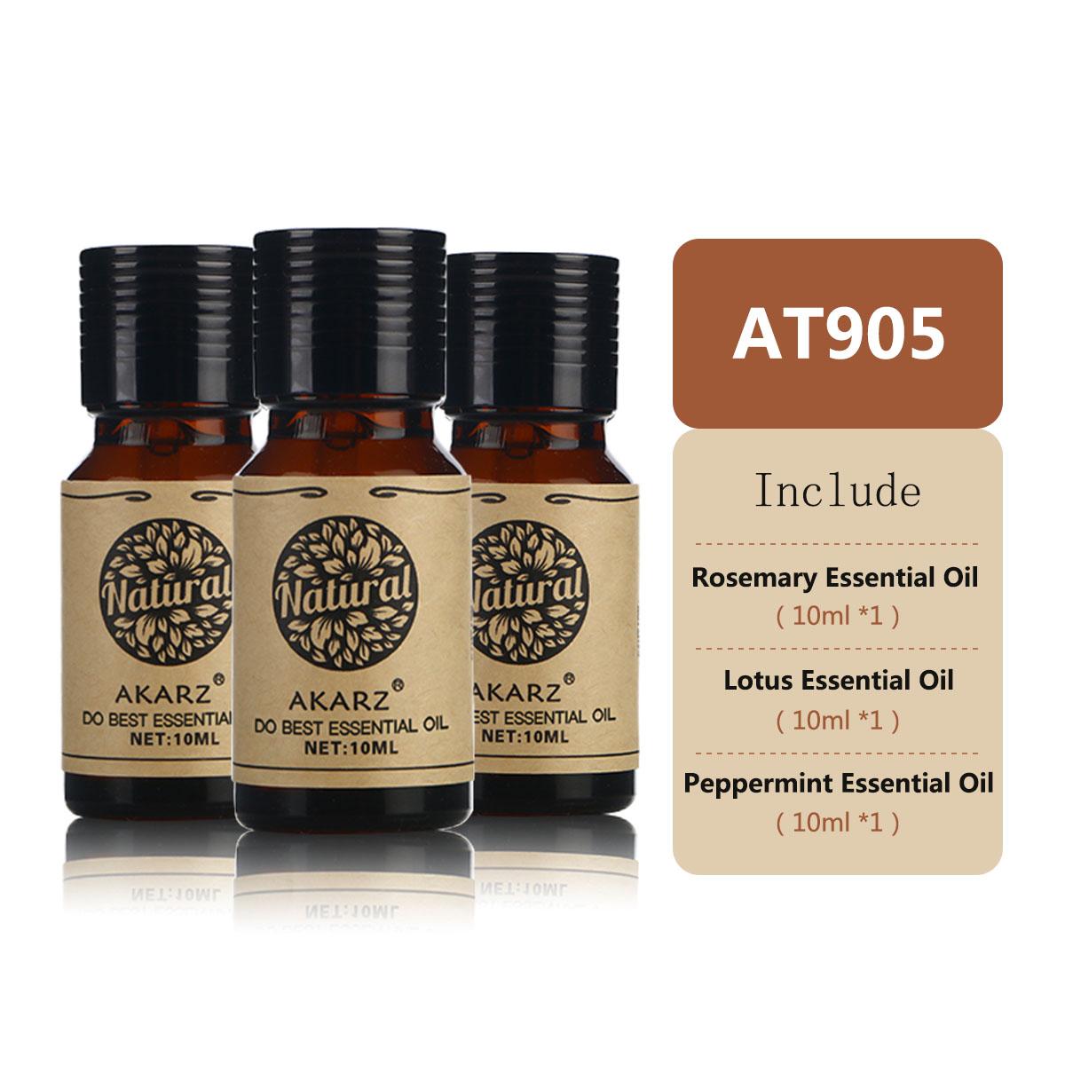 AKARZ Essential Oil 3 In 1 Set for Aromatherapy Spa - Флаконы - Массаж, Уход за кожей Эфирное масло жасмина, розы, мяты перечной, мускуса, сандалового дерева, пачули