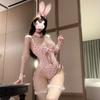 Sexy Lingerie Leopard Print Bunny Pure Lust Sexy Open Crotch One-piece Uniform Passion Seduction Cosplay Cover