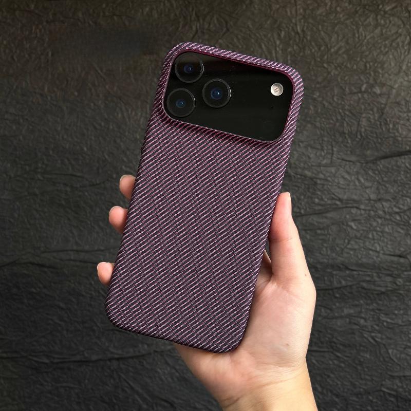 For iPhone 17 16 Pro Max Case Hard Matte Carbon Fiber Texture Anti Fingerprint Cover For iPhone 16 Plus Shell Shockproof Bumper