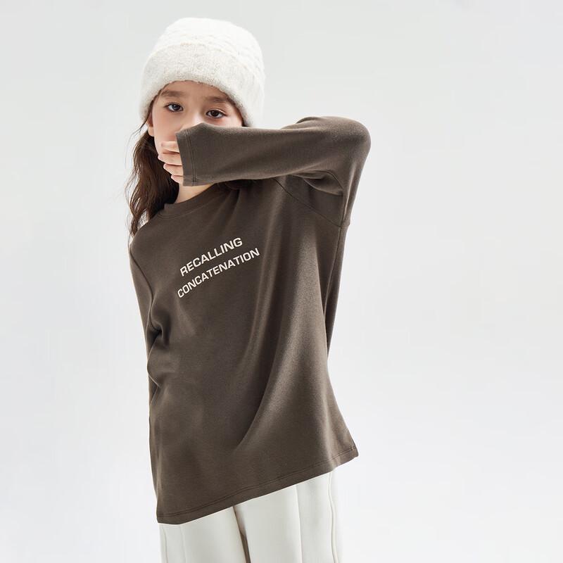 

Теплая футболка с длинным рукавом и принтом-буквами для девочек 130