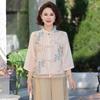 New Chinese Style Chiffon Top & Pants Set for Moms