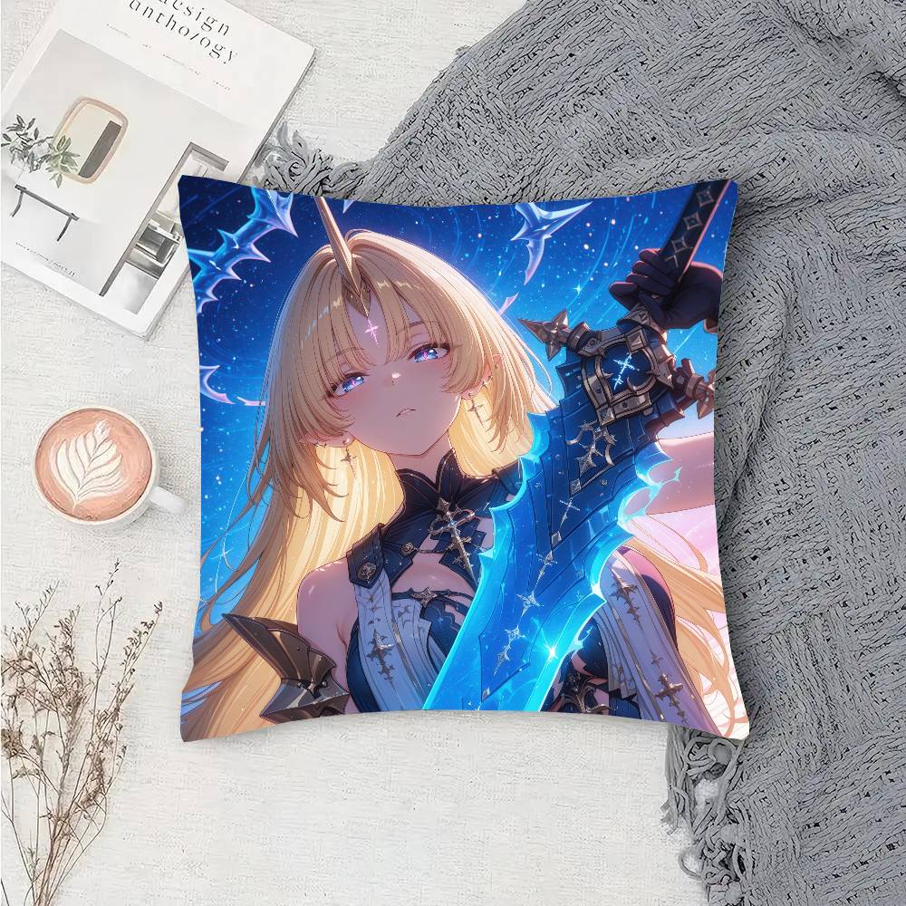 Fleurdelys Anime Game W-Wuthering Waves Pillow Case Fashion Square Pillowcase Bedroom Sofa Room Ins Decoration Leisure