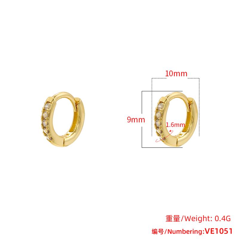ZHUKOU Classic small hoop earring Cubic zirconia handmade DIY earring clasp hooks Jewelry materials accessories VE1051
