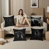 Black White Lines Fashion Woman Pillow Case Plush Fabric Soft Pillowcase Double Sided Print Cushion Cover Household Gifts