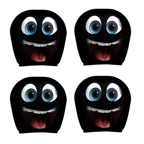 4Pcs Funny Car Headrest Covers Universal Auto Seat Head Rest Protector