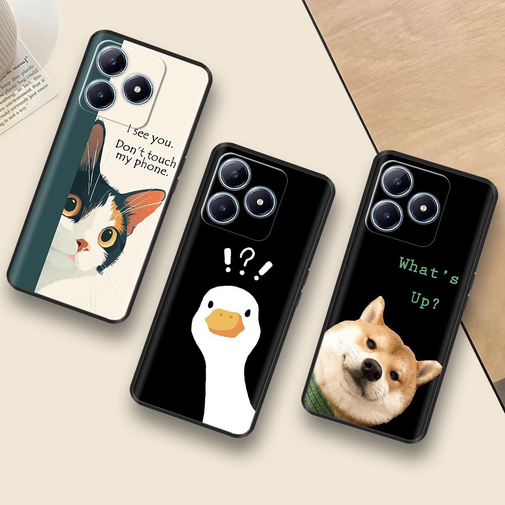 For Realme C61 Case Realme C63 Phone Cases Cartoon Full Coverage Cover Soft Liquid Silicone Case For Realme C61 C63 RealmeC61