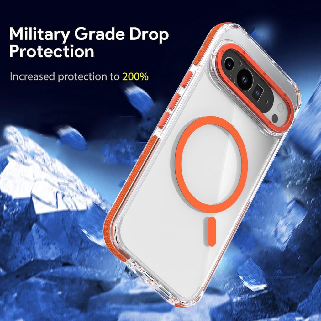 Two-Color Transparent Magnetic Phone Case for Google Pixel 9 Pro XL 5G - Lightweight & Drop-Proof