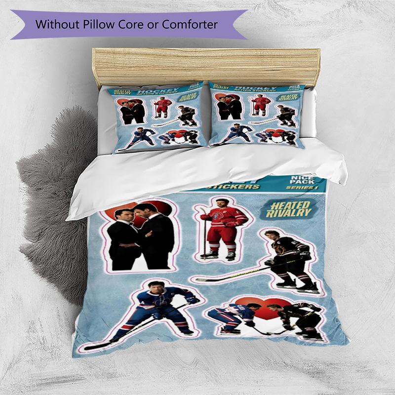 3pcs Duvet Cover Set (1*Duvet Cover + 2*Pillowcase, Without Core), Heated Rivalry Print Bedding Set, Bedroom Decor, All‑Season, Birthday Gift