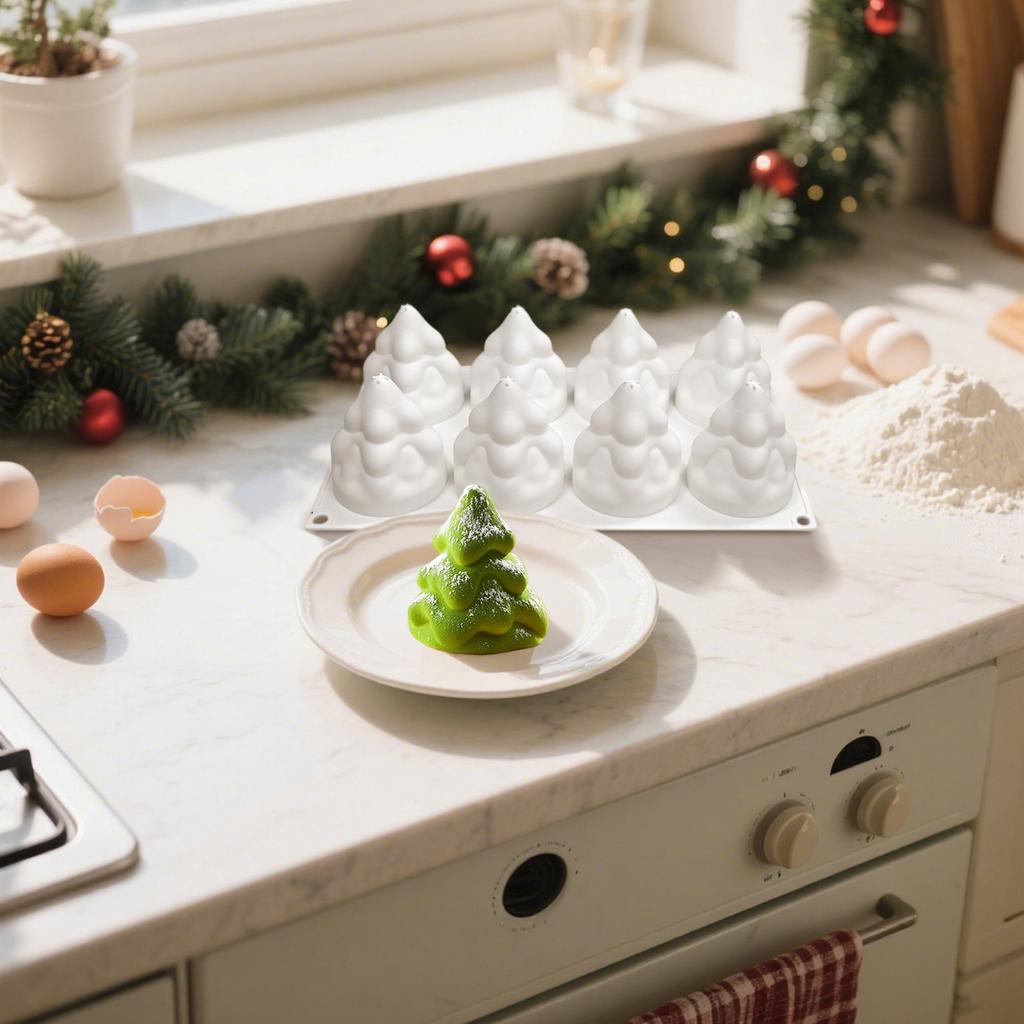 Christmas Tree Silicone Mold Tree Shaped Mold For Making Candles, Cakes, Jelly Desserts