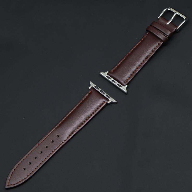 Brown Leather Band Loop Strap For Apple Watch 4 3 2 1 38mm 40mm , Men Leather Watch Band for Iwatch 5 44mm 42mm Bracelet