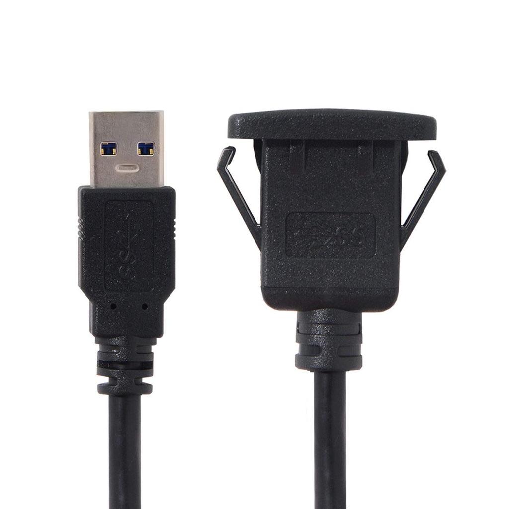 cablecc 1m wasserdichtes USB 3.0-Verlängerungskabel mit Latch-Montage für das Armaturenbrett (Einzelner USB 3.0)
