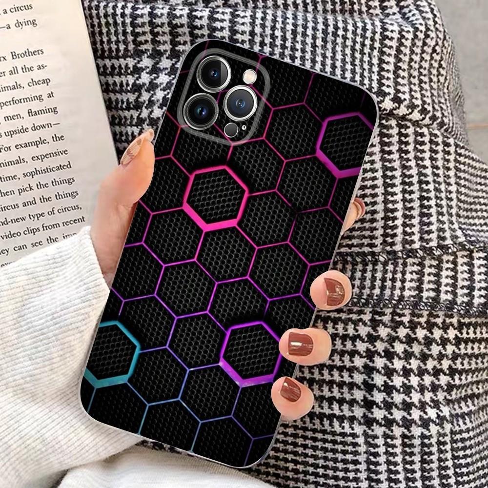 Luxury Geometry Cool Phone Case For iPhone 15 14 11 12 13 Mini Pro XS Max Cover 6 7 8 Plus X XR SE 2020 Funda Shell