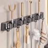 Heavy Duty Metal Mop and Broom Holder Wall Mounted Adjustable Hooks Storage Organizer for Home Garage Kitchen Garden Space Saving Tool Rack