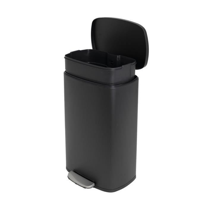 Poubelle de Cuisine à Pédale - ADMIRAL - 50 L - Noir Mat - Kitchen Move