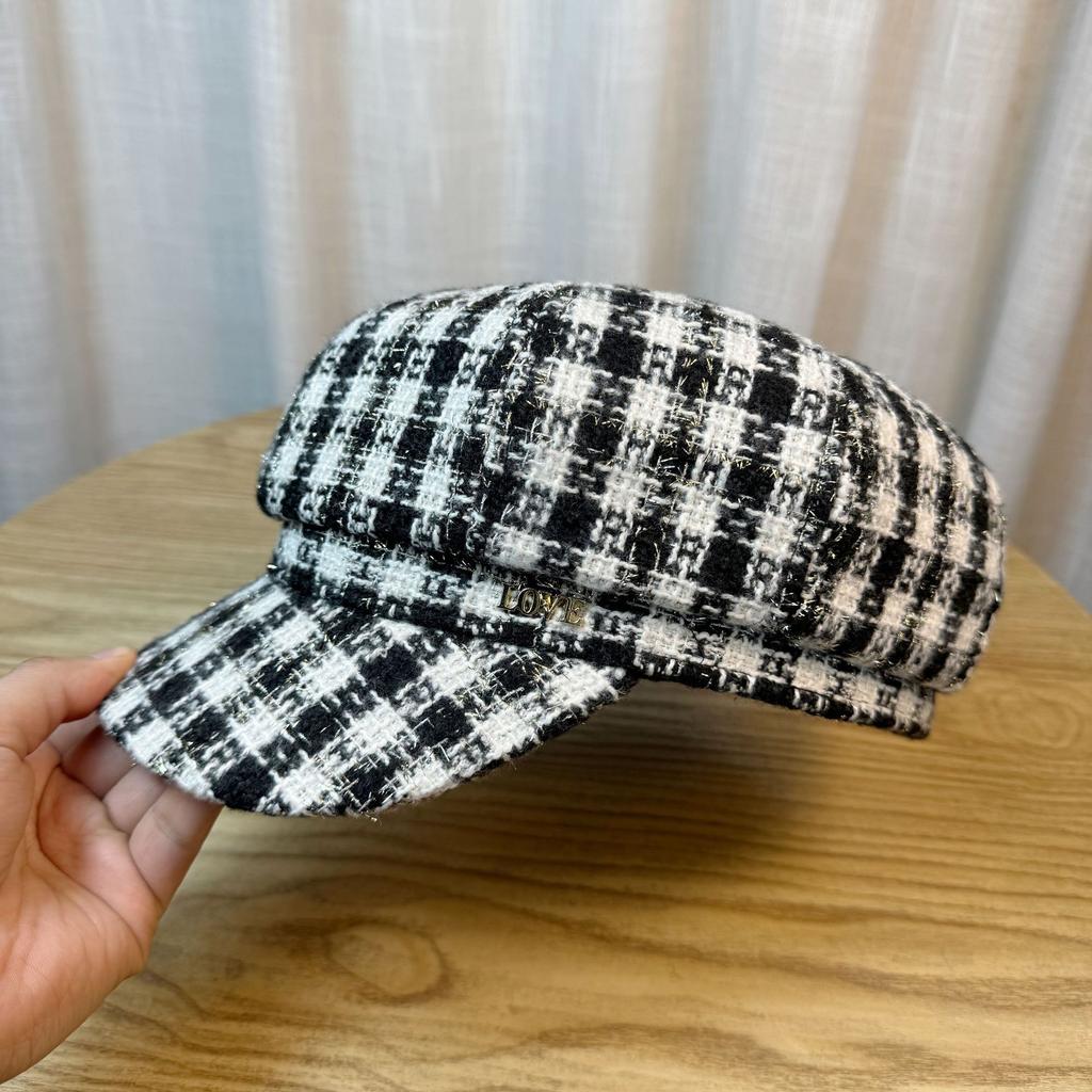 Fashionable Hat for Women Versatile Winter Octagonal Hat for Women with Round Face Spring and Autumn Warm Trend Korean Style British Style