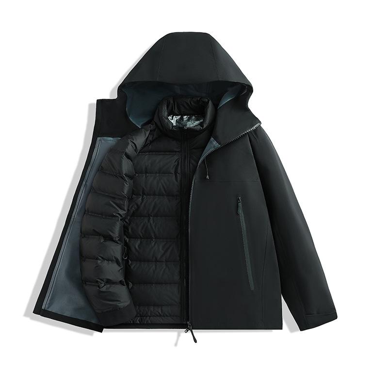 New Heat-Sealed Softshell Winter 3-in-1 Down Jacket