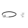 Pandora Moments T-Bar Woven 925 Silver Leather Bracelet Unisex bracelet 591675C01