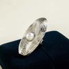 Vintage Gold Color Imitation Pearl Flower Open Rings For Women Exaggerated Metal Irregular Geometric Finger Rings Jewelry