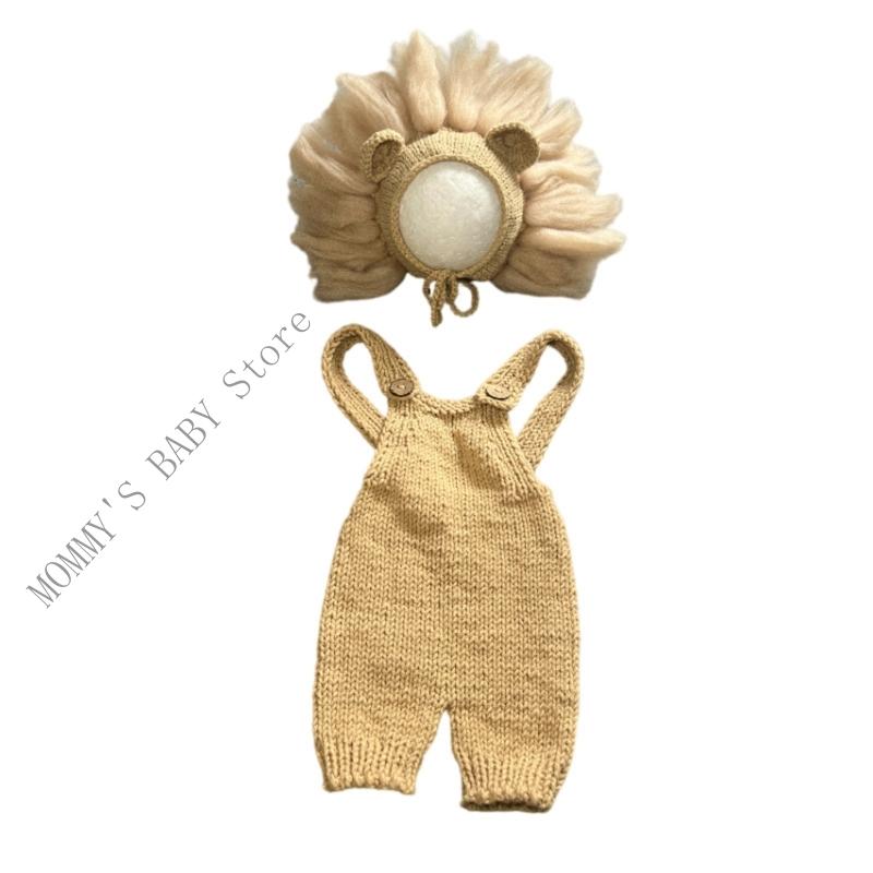 Костюм Львенка H3CD для Фотосессии Младенцев Ромпер Львенок для Фотографирования Новорожденных