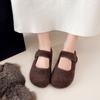 Vielseitige Plateau-Klettverschluss-Mao-Mao-Schuhe Damen Schuhe 2025 Herbst und Winter mit Röcken Mary Jane Einzelschuhe warme Baumwollschuhe