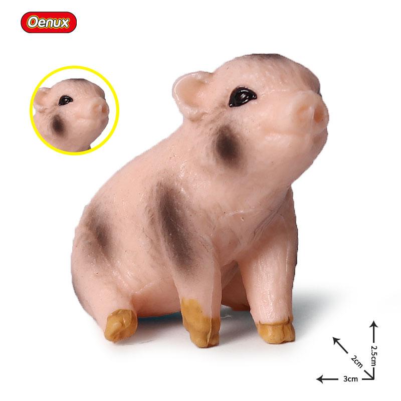 Oenux Poultry Farm Animals Model Simulation Pig Swine Sow Porcupine Boar Action Figures Figurine Lovely Educational Kids Toy