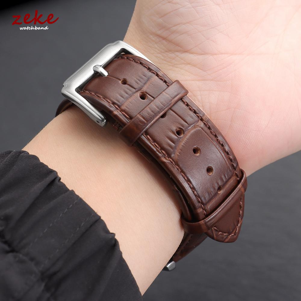 Vintage Genuine Calfskin Leather Watch Band 12/13/14/15/16/17/18/19/20/21/22/23/24mm Soft Slub Pattern Watch Strap for Men Women