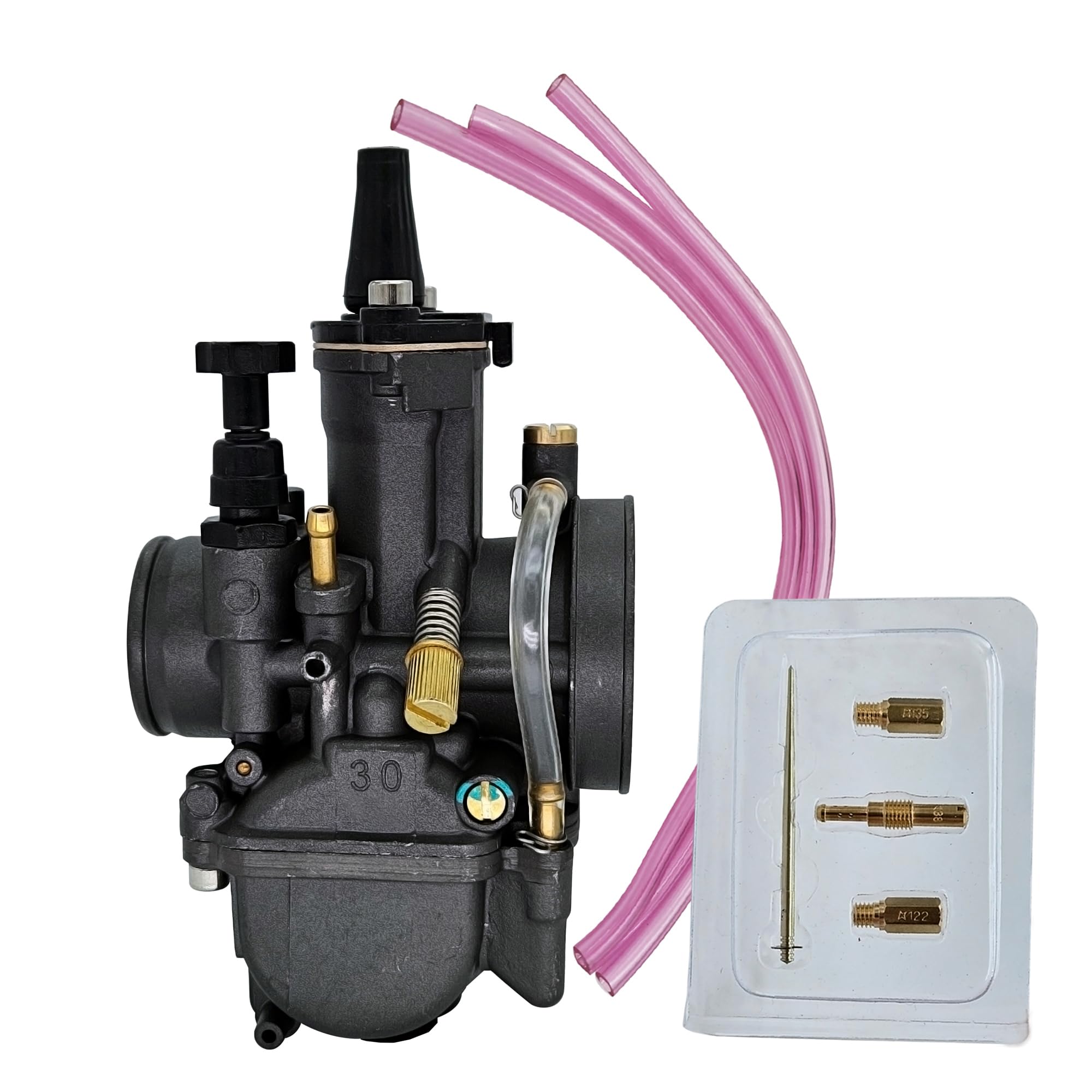 

leihuo 30 мм Универсальный подходит для 250 куб.см Гоночные и квадроциклы Карбюратор, 150 куб.см, 200 куб.см, Автомобили, Скутеры, Внедорожники, (Черное покрытие)